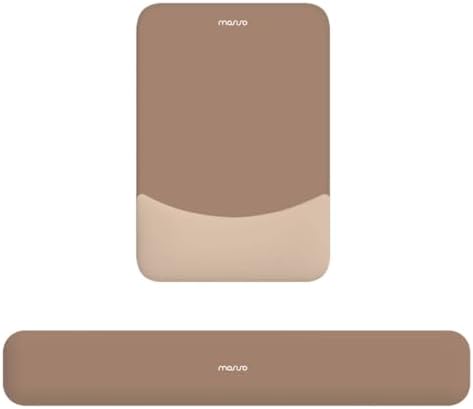 MOSISO Wrist Rest Support Mouse Pad & Keyboard Set, Mocha