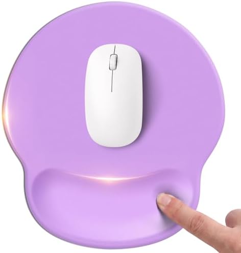 Mouse pad with Wrist Rest,Relieving Pain Memory Foam Computer pad, Ergonomic Desktop Mouse, Silicone Material Mouse pad, with Non-Slip PU Base (Purple)