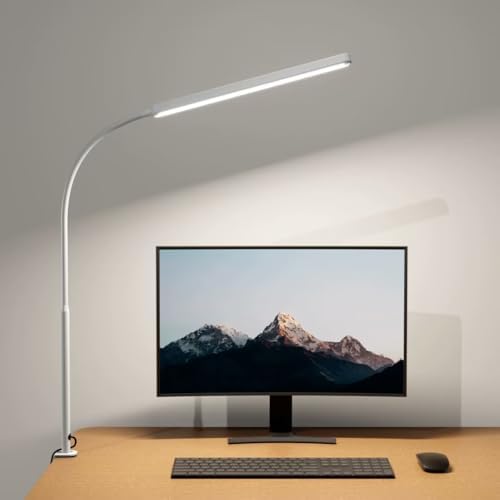 SUPERDANNY Eye-Caring LED Desk Lamp Work Lamp Office Lamp with Side Clamp