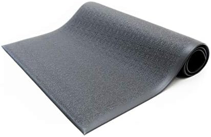 Bertech Anti-Fatigue Floor Mat, 2 Feet x 3 Feet x 3/8 Inch Thick, Textured Pattern Top, Bevelled on All Sides, Black, Made in USA