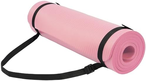 Fitvids 1/2-inch Thick High Density Exercise Yoga Mat with Carrying Strap
