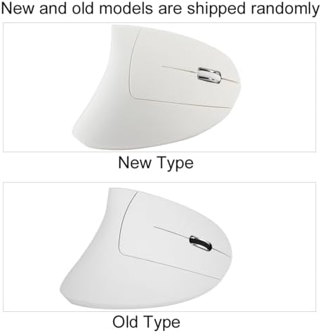Goshyda 2.4GHz Ergonomic Vertical Computer Mouse, High Control, and Feeling, Long Time Use with 800 1200 1600 DPI, 10m Distance (White)