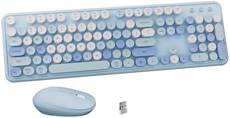 Colorful Wireless Keyboard and Mouse Combo Blue Colorful