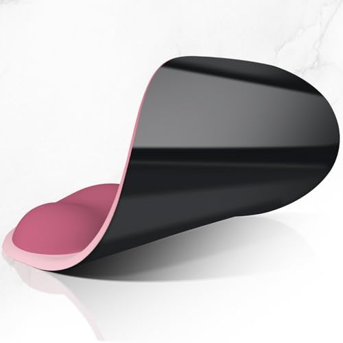 ITNRSIIET Ergonomic Mouse Pad, Cushioned Gel Wrist Rest, Non-Slip Base, Smooth Surface, Cute Multi-Color, 9.5 x 8.2 in, Pink