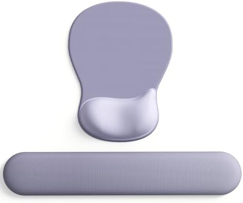 ErgoComfort Gel Wrist Rest Mouse Pad-Ergonomic Office Mousepad with Wrist Support-Non-Slip, Design Desk Accessories Mat for Home&Game Decor (09LavenderHaze Set)