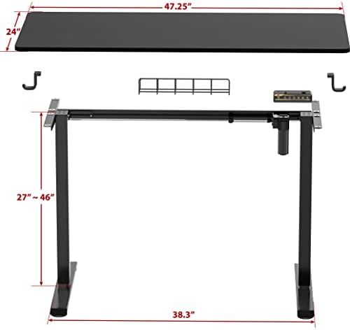 SHW 48-Inch Electric Height Adjustable Sit to Stand Desk, Black