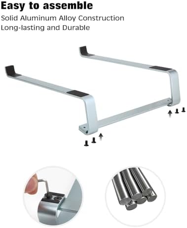 Thibault Laptop Stand for Desk - Aluminum Ergonomic Computer Stand，Laptop Riser, Cooling Laptop Holder, Compatible with MacBook Air Pro/Dell/HP/Lenovo/Alienware and 13-17 inches Laptops, Blue Grey