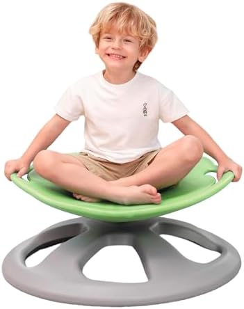 BABAMU Spinning Chair for Autistic Kids, Sensory Swivel Chair, 220LBS Weight Capacity, Autism Sensory Products, Autism Toys, Sensory Toy (Green, Handle)