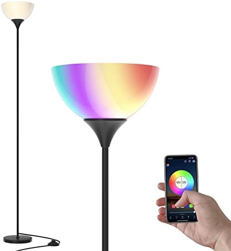 PESRAE RGB Floor Lamp, Stepless Brightness & Color Temperature
