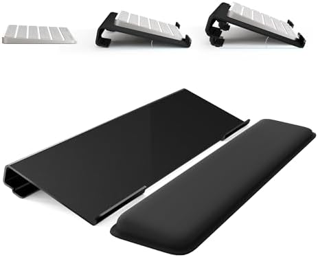 Adjustable Computer Keyboard Stand for Desktop, Keyboard Wrist Rest(Black)