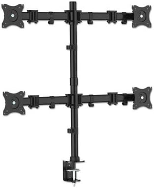 Kantek Quad Monitor Arm, Stand Mounts 4 Screens up tp 27", 4 Articulating Adjustable Arms Hold 18lbs, Desk and Grommet Mount, Cable Management, VESA