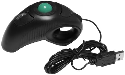 YUMQUA USB Wired Finger Mouse, Handheld Trackball Mouse with Roller Ball