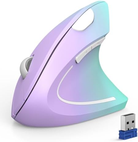 TECKNET Ergonomic Mouse, 4800 DPI Wireless Bluetooth Vertical, 3-Device