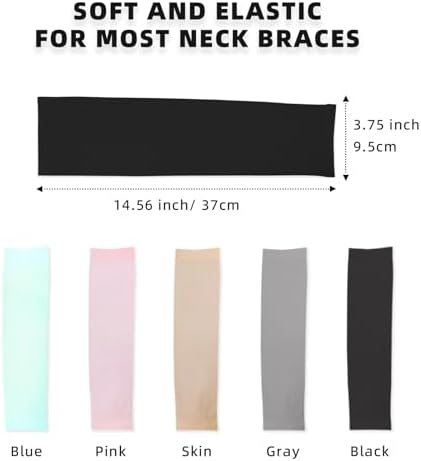 4 Piece Cervical Support Sleeve, Breathable Dustproof Cervical Support Sleeve, Elastic Soft Neck Brace Covers - For Men and Women, Suitable for Sleep Work Daily Use (Black)