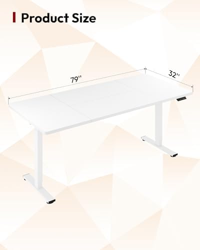 SANODESK 79''x32'' Large Electric Computer Height Adjustable Standing Desk