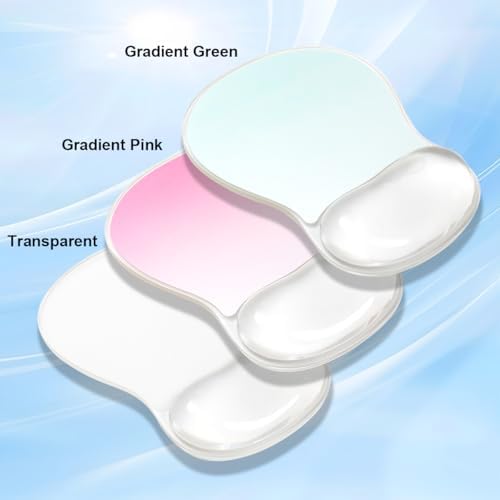 Green Gel Mouse Pad with Wrist Rest Support, Clear Ergonomic Mousepad