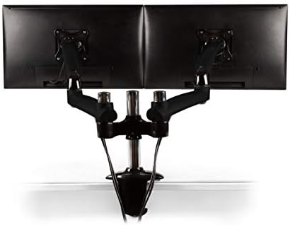 Ergotech Dual Freedom Arm, Includes Two Aluminum Articulating Arms,8.4-17.8 lbs. Weight Capacity per Arm, Suitable for Monitors up to 27'', VESA Compatible 75×75, 100×100,(FDM-PC-G02) -Dual,Metal Gray