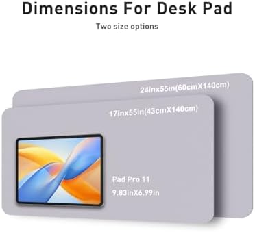 Aothia Faux Leather Desk Mat - Non-Slip PU Leather Desk Blotter, Waterproof Writing Surface, Large Desk Pad for Office & Home (Smoky Lavender, 55" x 24")