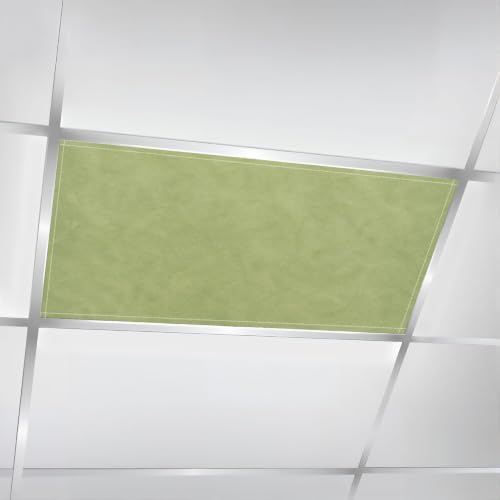 4 Pcs Fluorescent Light Covers for Ceiling Lights Green Olive Grunge Matte Magnetic Light Filters Decorative for Classroom Office Hospital Home 4x2 Ft