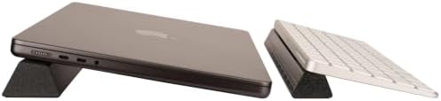 Aluminum Laptop Stand Riser, 2-Pack Ergonomic Laptop Lift for Desk, 2 Height Options (1" & 1.38"), Portable MacBook Stand with Silicone Protection, Cooling Design, Built-in 11" Ruler