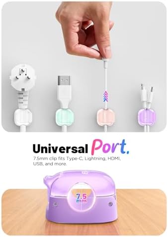 8 Pack Cable Clips, Cord Organizer, Cute Spring Cord Holder