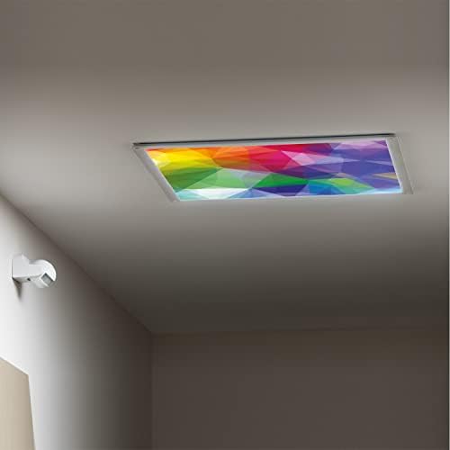 Fluorescent Light Cover Decorative Ceiling Light Filters,Abstract Pattern,for Classroom Office Hospitals Home Ceiling Decorative,2ft x 4ft,Multicolor