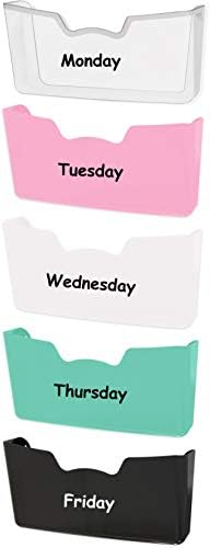 Simple Houseware Wall Mount Single Pocket Hanging File Holder, 5-Pack