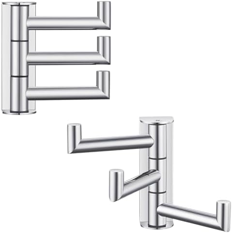 Suyar Swivel Towel Hook Polished Chrome, Bathroom Robe Holder with 3 Arms
