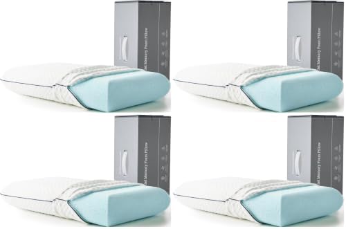 WEEKENDER Gel Memory Foam Pillow - King Size - Medium Firm Feel - Neck and Shoulder Support - Side & Back Sleepers - Home, Hotel, & Hospital Essentials - CertiPur Certified (Pack of 4)