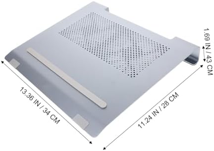 Laptop Cooling Pad for Laptops Under Aluminum Stand Led Fan Ergonomic Height Design for Improved Posture and Comfort Office
