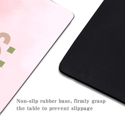 Pink Mouse Pads for Desk,Cute Little Reminders Unique Design Computer Mousepad with Non-Slip Rubber Base for Women,Desk Pad Mousepads Computer Mouse Pads Laptop Wireless Mouse