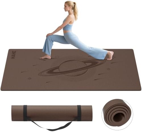 HAHE Extra Wide Yoga Mat, 72"x40"x0.4"Thick, Large Exercise Mats