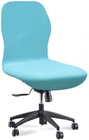 Deisy Dee Velvet Stretch Armless Office Chair Covers - Colorful Stretch Slipcover for Desk Chairs (Turqouise)