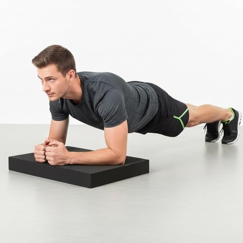 Foam Balance Pad, 16x3x2" High Density Balance Mat Heavy Duty Non-Slip Protective Foam Pads for Exercise, Stability Training, Yoga, Black Cushion