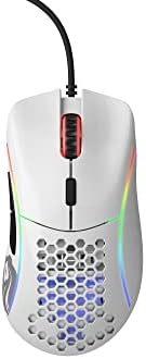 GLORIOUS Model D Wired Gaming Mouse - 68g Superlight Honeycomb Design, RGB, Ergonomic, Pixart 3360 Sensor, Omron Switches, PTFE Feet, 6 Buttons - Glossy White