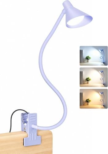 LiFMIRA Desk Lamp Clip on Lamp for Bed, LED Reading Light for Bed Purple