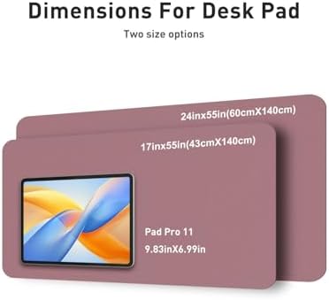 Aothia Faux Leather Desk Mat - Non-Slip PU Leather Desk Blotter, Waterproof Writing Surface, Large Desk Pad for Office & Home (Dark Pink, 55" x 17")