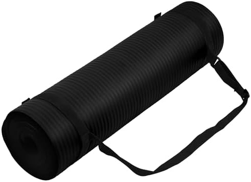 Fitvids 1/2-inch Thick High Density Exercise Yoga Mat with Carrying Strap