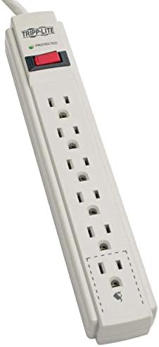Eaton Tripp Lite TLP615 15ft Power Cord White Surge Protector 6 Outlets