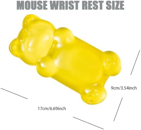 Ergonomic Gel Mouse Wrist Rest –Yellow Clear Cute Bear Mouse Wrist Rest