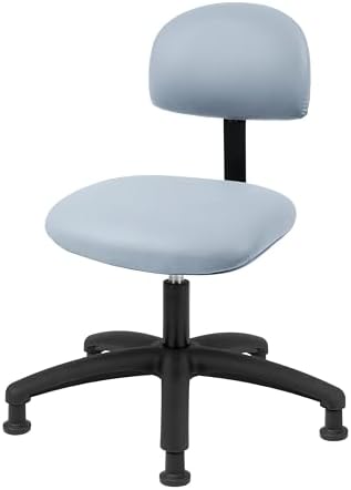 FSS Series Square seat Medium (19"-27") seat Height Chair. Vinyl-for Office, Garage, Desk, Shop, Computer, Doctor, Medical, Easy to Clean! NO Footring (Gray, Medium, Glides)