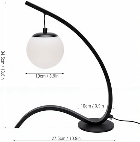 10.8x13.6in LED Bedside Lamp for Home Residents Reading Studying Working,Anti Glare Eye Caring Light Reduces Visual Fatigue,3 Brightness Levels 3 Color Temperatures (Black)