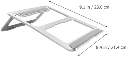 NOLITOY Foldable Aluminum Alloy Laptop Stand Cooling Rack with Ventilated Design Portable Computer Holder for Desk Use Silver