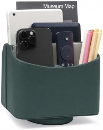 UnionBasic Rotating Desk Organizer, 360 Desk Spinning Caddy, Desktop TV Guide/Mail/Media/Remote Controller Holder Organizer,Lychee Dark Ivy