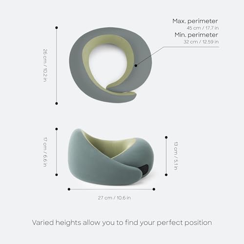 Ostrichpillow GO Travel Pillow, 360° Memory Foam Support, Soft & Washable