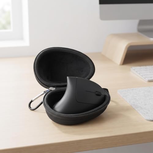 Vertical Mouse Case for Anker A7852/ TECKNET/Lekvey/Uineer A9/ Acer OMR290 Vertical Ergonomic Optical Mouse, Hard Travel Protective Carrying Storage Box (Black)
