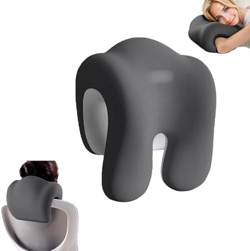 BLOWEST Extra Firm Office Chair Headrest Attachment – Ergonomic Adjustable Neck Support Pillow for Desk Chairs, Universal Fit for High Back Executive Chairs (Dark Gray)