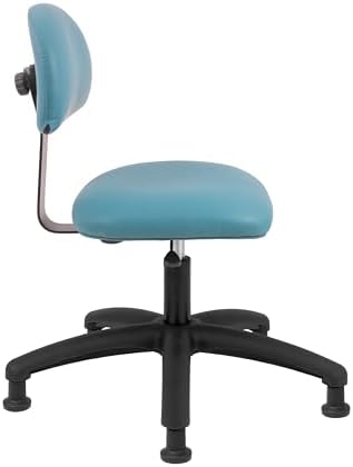 FSS Series Square seat Low (17"-22") seat Height Chair. Fabric Vinyl - for Office, Garage, Desk, Shop, Kitchen, Computer, Doctor, Medical, Easy to Clean! (Aqua, Low, Glides)