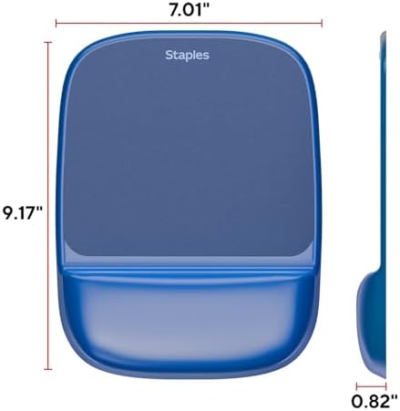 STAPLES TECH Gel Mouse Pad and Wrist Rest Combo, Blue Crystal
