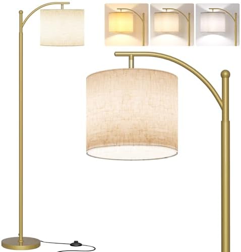 SUNMORY Arc Floor Lamp, Modern Floor Lamp with 9W 3 Color Temperatures Bulb